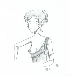 1girls deponia female female_only monochrome pbrand sketch solo solo_female tagme toni_(deponia)