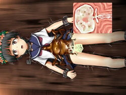 1girls black_hair blue_skirt blush brown_eyes censored chains clothed_sex clothing cuffs cum_in_uterus egg_implantation female impregnation insect insects interspecies mosaic_censoring open_mouth oviposition penetration pussy rape restrained school_uniform short_hair size_difference skirt skirt_lift tears to_aru_kagaku_no_railgun to_aru_majutsu_no_index uiharu_kazari uterus vaginal_penetration wide_eyed x-ray young