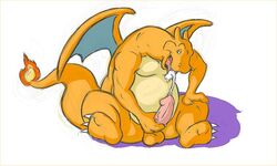 charizard color cum cum_in_mouth cum_in_own_mouth fire male male_only masturbation nintendo nude penis pokémon_(species) pokemon pokemon_(species) sitting solo tagme tail tail_fire