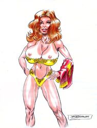 1girls alternate_breast_size big_breasts bra breasts dc dc_comics female_only large_breasts mary_batson mary_marvel panties rob_durham shazam_(series) solo tagme tanline