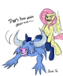 equine fluttershy_(mlp) friendship_is_magic futa_on_male futanari horse iron_will_(mlp) minotaur my_little_pony pegasus pony smooth_skin tagme wings