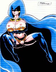 1girls alternate_breast_size big_breasts bimbo breasts cloak dc dc_comics female_only hourglass_figure large_breasts new_teen_titans rachel_roth raven_(dc) raven_(dc)_(classic) rob_durham solo tagme teen_titans