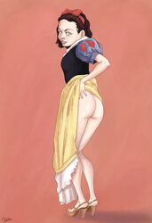 1girls ass disney disney_princess gunsmithcat mooning princess royalty snow_white_(disney) snow_white_and_the_seven_dwarfs solo tagme