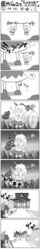 ahe_gao blueberry_(5959) clothed comic cum drooling drunk female female_ejaculation giantess highres horns long_image monochrome multiple_girls oni orgasm pussy_juice reimu_hakurei rolling_eyes sake shrine speech_bubble stone_lantern suika_ibuki tall_image tongue_out touhou translated wave waving yuri