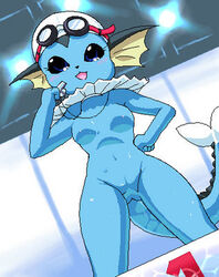 animal_ear anthro breasts eeveelution female furry g-sun lowres nintendo nude pokémon_(species) pokemon pokemon_(species) pokemon_rgby pussy solo straight_hair tail vaporeon