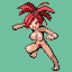 00s 1girls breasts dodododo female female_only flannery_(pokemon) flannery_(pokemon_rse) green_background gym_leader human human_only light-skinned_female light_skin long_hair nintendo nude pixel_art pokemon pokemon_rse ponytail red_hair solo source_request sprite tied_hair