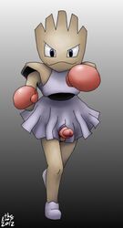 boxing_gloves clothes color front_view gloves hitmonchan male male_only on_one_foot penis pokemon pokemon_(species) punch solo tagme