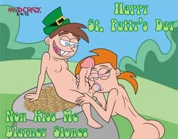 english_text female madcrazy male nickelodeon oral st._patrick's_day straight_hair sucking_testicles text the_fairly_oddparents timmy_turner vicky vicky_(fairly_odd_parents)