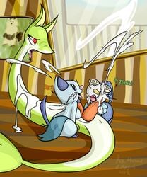 cum dewott flygon_(artist) oshawott pokemon pokemon_(species) roy_mccloud serperior