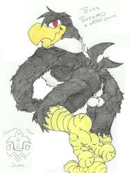 anthro anus ass avian balls barefoot bent_over buzz_buzzard buzzard furry hopelesshighschool looking_at_viewer looking_back male male_only no_humans nude presenting raised_leg solo spreading the_woody_woodpecker_show