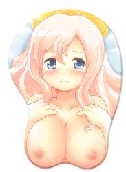 1girls boob_mousepad breasts female female_only i! mermaid mousepad one_piece oppai_mouse_pad pink_hair princess shirahoshi solo tear topless