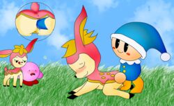 anus ass blush cervine closed_eyes crossover cute deer deerling female grass half-closed_eyes hooves interspecies kirby kirby_(series) male mob_face penis pokemon pokemon_bw poppy_bros._jr. pussy_juice sex straight