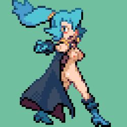 1girls clair_(pokemon) clair_(pokemon_hgss) dodododo game_freak green_background gym_leader human human_only nintendo pixel_art pokemon pokemon_gsc pokemon_hgss source_request sprite