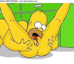 animated ass color cunnilingus female homer_simpson human male marge_simpson nude oral raised_legs straight the_simpsons vulva