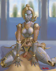 aka6 android breasts league_of_legends no_pupils on_top orianna pussy robot robot_girl robot_joints tagme