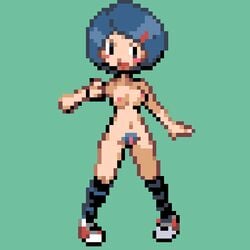 dodododo green_background human human_only johanna_(pokemon) pixel_art pokemon sprite