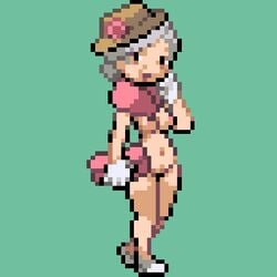 dodododo green_background npc_trainer pixel_art pokemon socialite_(pokemon) sprite