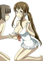 another glasses mikami_reiko pointy_chin swimsuit tagme