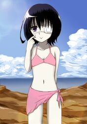 another eye_patch misaki_mei pointy_chin swimsuit tagme