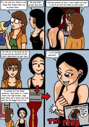 2girls black_hair brown_hair clothing comic daria daria_morgendorffer glasses jane_lane multiple_girls saiyaman smile