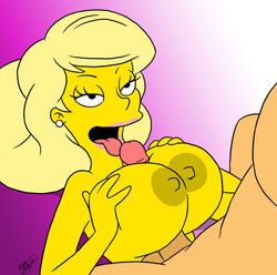 aeolus06 breasts female male paizuri partial_male penis straight the_simpsons titania_(the_simpsons)