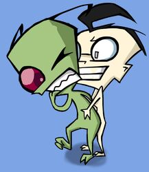 2boys alien chibi dib human invader_zim male multiple_males smooth_skin yaoi zim