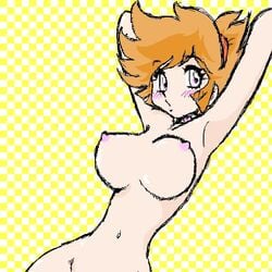 1girls 2008 android breasts choker cutie_honey cutie_honey_(character) female honey_kisaragi koki_(pixiv27297) large_breasts light-skinned_female light_skin nipples nude red_hair short_hair