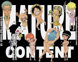 brook_(one_piece) female franky_(one_piece) male monkey_d_luffy nami nami_(one_piece) nico_robin nude one_piece partially_clothed pre-timeskip roronoa_zoro sottocolle tony_tony_chopper usopp vinsmoke_sanji vtophya