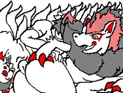 animated black_and_white furry linepaperbitches! pokemon pokemon_(species) zoroark zorua