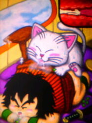 dragon_ball gay karin_(dragon_ball) korin_(dragon_ball) male male_only yajirobe