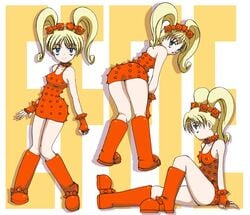 ass blonde_hair dress effie_(street_fighter) presenting_hindquarters red_clothing red_dress street_fighter tagme