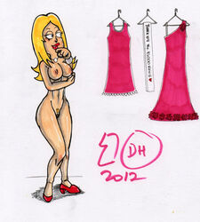 american_dad breasts color dragonhorse10 dress female female_only francine_smith human medium_hair mostly_nude nipples pale_skin shoes solo standing tagme toony