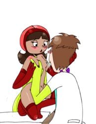 1boy 1girls becky_botsford blush breasts clothed_male_nude_female drool female male navel nipple_suck nude nudity pbskids small_breasts steven_boxleitner straight tagme wordgirl