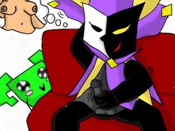 2d cute dimentio green-skinned_female green_skin mario_(series) mimi_(super_paper_mario) nintendo paper_mario super_paper_mario