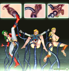 double_penetration monkeybeard nubbed_tentacles superheroine tagme tentacle x-ray