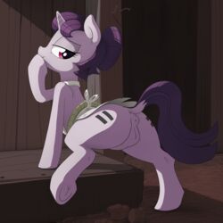 2015 absurd_res anus ass cutie_mark dimfann dock equine female food friendship_is_magic hair half-closed_eyes hi_res horn inside mammal muffin my_little_pony purple_eyes pussy solo sugar_belle superabsurd_res underhoof unicorn