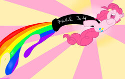 color cum friendship_is_magic futanari intersex intersex_only my_little_pony pinkie_pie_(mlp) pony rainbow_cum side_view solo straight_hair