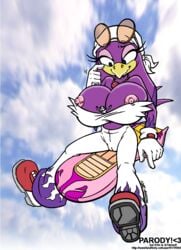 2011 artie avian beak big_breasts bird blue_eyes breasts cameltoe eyewear female glasses hair hover_board hoverboard huge_breasts male nipples purple_hair sega size_difference smile sonic_(series) sonic_riders swallow vkyrie wave_the_swallow