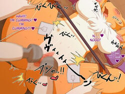 anus blush bondage bound breasts censored closed_eyes comic digimon digimon_tamers digital_sex_sleeve egg_vibrator english_text fur gloves hard_translated heart hitachi_magic_wand japanese_text mosaic_censoring nipples no_humans open_mouth pussy renamon restrained shaking sindoll spread_legs spreader_bar squirting text translated vibrator vibrator_egg