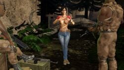 1girl2boys 3d chloe_frazer dark-skinned_male flashing flashing_breasts horny_female indian_female jungle pulling_shirt_up shirt_lift shirt_pull shirt_up skyliner79 sony_interactive_entertainment uncharted uncharted_the_lost_legacy video_game_character video_game_franchise