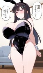 ai_generated bunny_girl female huge_breasts nozomi_(akitokage01) tsundere