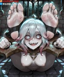 1boy ai-created anal anus ass bangs barefoot blush bodily_fluids breasts briar_(league_of_legends) chains clothing colored_skin completely_nude feet female female folded foot_focus full_nelson genital_fluids gradient_hair grey_hair grey_skin hair_between_eyes halo high_resolution large_penis league_of_legends legs_up legwear long_hair looking_at_viewer male medium_breasts medium_hair multicolored_hair navel nipples no_shoes nofuckinggame nude open_mouth penis pillory pink_hair pov restrained semen sex sharp_teeth smile soles solo_focus spread_legs stirrup_legwear straight teeth testicles toeless_legwear toenails toes uncensored vagina vaginal_penetration veins white_eyes white_hair zombie