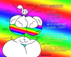 absurd brainrot colorful cringe cringesexual dumb huge_breasts rainbow stickman stickwoman stupid_looking tagme text what zeraniumz