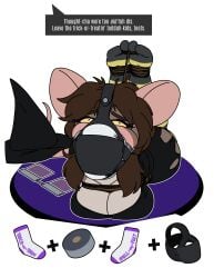 anthro benny_(emmetalbenny) bondage bound clothing female footwear gag gagged hat headgear headwear hi_res hogtied layered_gag magic_user mammal murid murine musk muzzle_(object) muzzled rat raver1357 rodent sock_gag socks solo toe_restraints witch witch_costume witch_hat