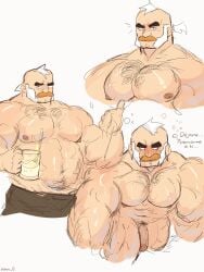 bara brawl_stars gay muscular muscular_male older_male rooyu_0 sam_(brawl_stars)