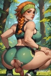 1futa ai_generated artist_name dickgirl futanari futarush ginger ginger_hair green_eyes patreon patreon_username riot_games skye_(valorant) sultryspark valorant