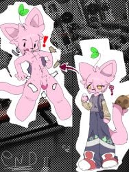 1anthro 1boy cattail_(cattail20) cattail_(plant) cattail_(pvz) comic furry furry_male furry_only gym pink_body pink_hair plants_vs_zombies pvz real_life_background steroids