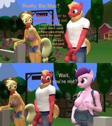 3d animal_genitalia animal_penis anthro anthrofied applejack_(mlp) areola balls big_macintosh_(mlp) blonde_hair breasts brother_(lore) brother_and_sister_(lore) dialogue digital_media_(artwork) english_text equid equine equine_genitalia equine_penis exposed_breasts eyelashes female friendship_is_magic genitals green_eyes group hair hasbro hi_res horn husband_and_wife male mammal married_couple my_little_pony mythological_creature mythological_equine mythology nipples orange_body orange_hair papadragon69 penis purple_body purple_hair red_body sibling_(lore) sister_(lore) smile sugar_belle_(mlp) text trio unicorn