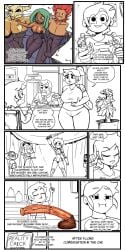 3girls azura_(the_owl_house) big_ass big_breasts big_penis camila_noceda cock comic comic_page cosplay curvy disney horsecock luz_noceda the_owl_house voluptuous_female