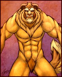 1boy 2011 abs beast_(disney) beauty_and_the_beast disney feralise front_view huge_muscles male male_only muscles nude solo standing tagme